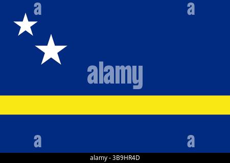 Flag of Curacao. Curacao flag official colors and proportion digital vector illustration. Stock Vector