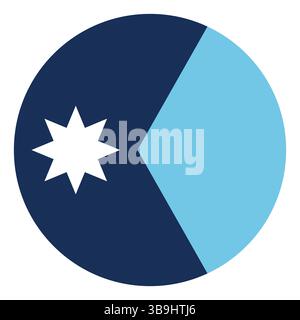 Flag of Minnesota. Minnesota circle flag logo icon computer vector illustration design. Stock Vector