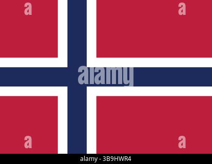 Flag of Norway. Norway flag official colors and proportion digital vector illustration. Stock Vector