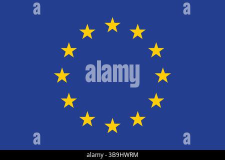 Flag of European Union. EU flag. European Union flag official colors and proportion digital vector illustration. Stock Vector