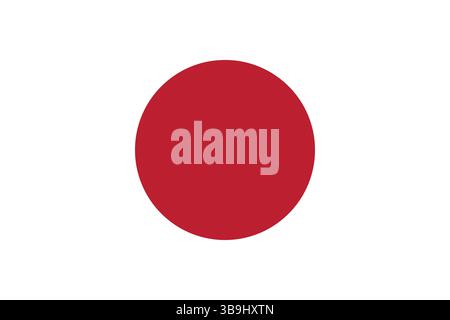 Flag of Japan. Japan flag official colors and proportion digital vector illustration. Stock Vector