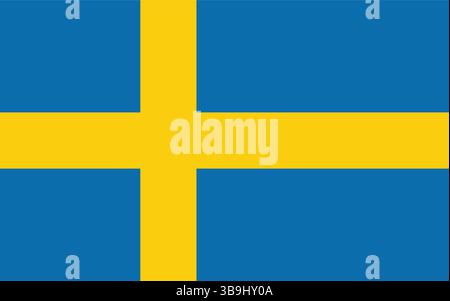 Flag of Sweden. Sweden flag official colors and proportion digital vector illustration. Stock Vector