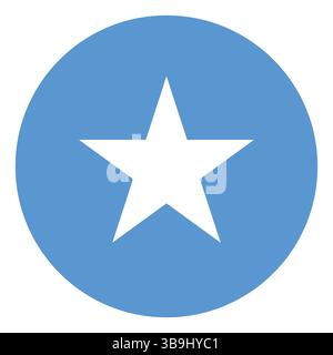 Flag of Somalia. Somalia circle flag logo icon computer vector illustration design. Stock Vector
