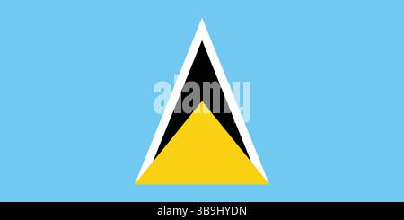 Flag of Saint Lucia. Saint Lucia flag official colors and proportion digital vector illustration. Stock Vector