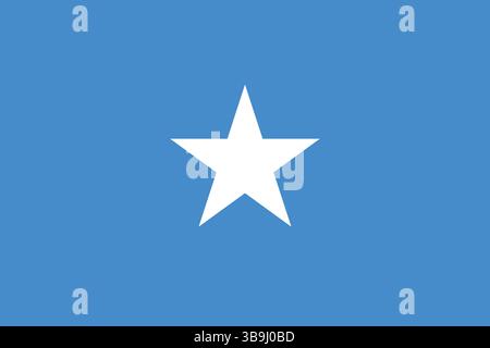 Flag of Somalia. Somalia flag official colors and proportion digital vector illustration. Stock Vector