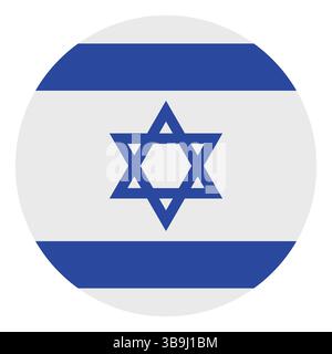 Flag of Israel. Israel circle flag logo icon computer vector illustration design. Stock Vector