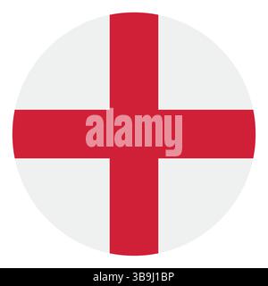 Flag of England. England circle flag logo icon computer vector illustration design. Stock Vector