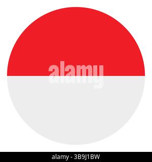 Flag of Indonesia. Indonesia circle flag logo icon computer vector illustration design. Stock Vector