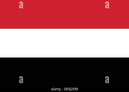 Flag of Yemen. Yemen flag official colors and proportion digital vector illustration. Stock Vector