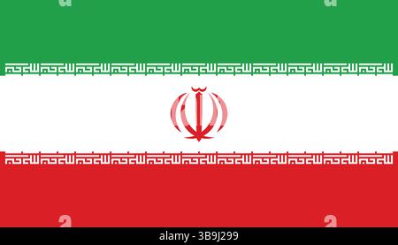 Flag of Iran. Iran flag official colors and proportion digital vector illustration. Stock Vector