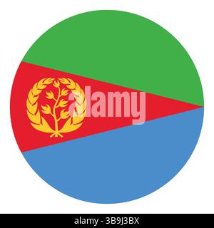 Flag of Eritrea. Eritrea circle flag logo icon computer vector illustration design. Stock Vector