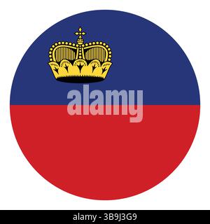 Flag of Liechtenstein. Liechtenstein circle flag logo icon computer vector illustration design. Stock Vector