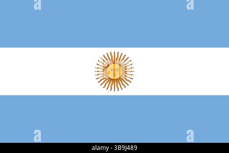 Flag of Argentina. Argentina flag official colors and proportion digital vector illustration. Stock Vector