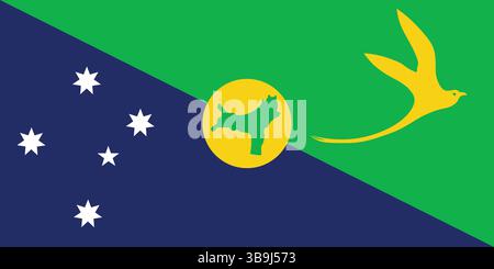 Flag of Christmas Island. Christmas Island flag official colors and proportion digital vector illustration. Stock Vector