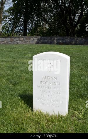 Grave of Susan Borman, wife of astronaut Frank Borman, who commanded Apollo 8 on the first flight to the moon in 1968. Stock Photo