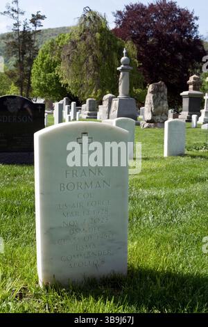 Grave of astronaut Frank Borman, who commanded Apollo 8 on the first flight to the moon in 1968. Stock Photo