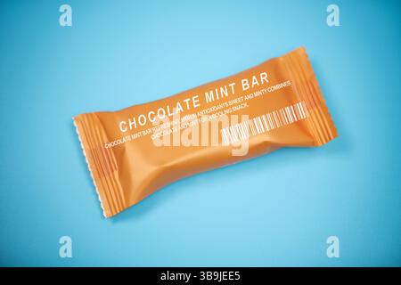 Chocolate mint bar. Refreshing, high in antioxidants. Sweet and minty. Combines chocolate and mint for a cooling snack. Stock Photo