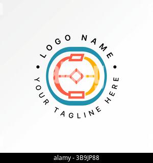 Logo design graphic concept creative premium vector stock image top sell initial E EE font diagram flowchart project of methodology direction research Stock Vector