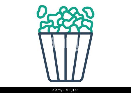 Popcorn icon. line icon style. icon related to snacks. catering elements vector illustration Stock Vector