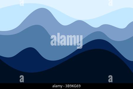 Deep sea waves concept vector abstract background Stock Vector