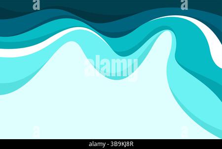 Beautiful creative blue wave background. papercut wave vector Stock Vector