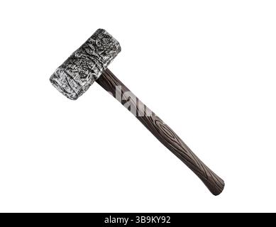 Old hammer isolated on white background with clipping path Stock Photo