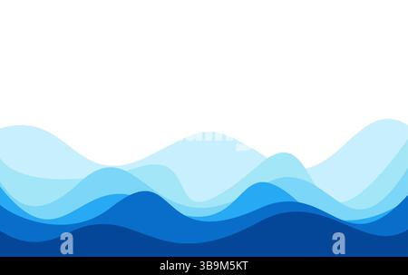 Abstract Blue Waves background vector. ocean wave vector illustration Stock Vector