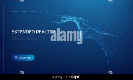 Abstract glowing lines representing extended reality innovations Stock Vector