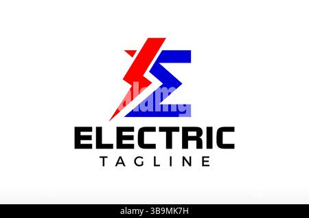 Modern Letter E Electric Logo Design, spark logo, lightning logo, electronics logo, bolt logo, creative stylish electric contractor Vector Icon Symbol Stock Vector