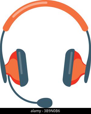 Headset icon in flat style. Earphone vector illustration on isolated background. Headphone sign business concept. Stock Vector