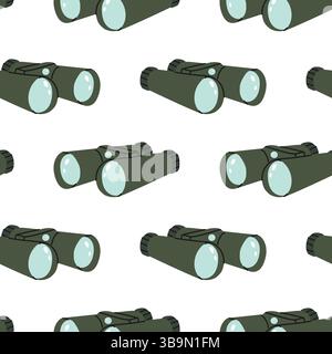 Binocular patterns displayed on white background for nature and exploration themes Stock Vector