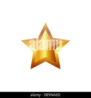 realistic glossy golden star vector isolated Stock Vector