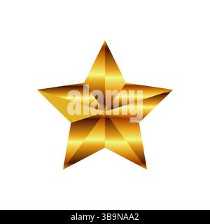 glossy golden star vector 3d gold star isolated Stock Vector