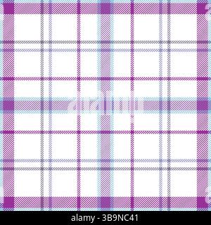 Plaid seamless pattern. Check light white color. Repeating tartan checks design. Repeated scottish flannel. Madras fabric print. Geometric wool Stock Vector