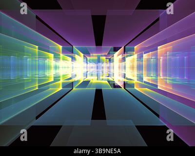 Abstract portal or futuristic data center - digitally generated 3d ...