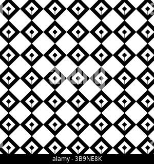 Checkered vintage black and white pattern with rhombus. Geometry seamless pattern. Vector graphic line illustration. abstract vintage 1920. For logo, Stock Vector