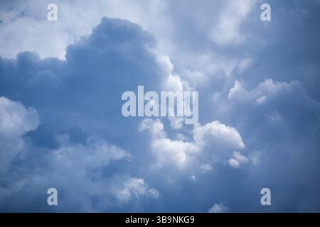 Stormy clouds close up photographed from a small plane Stock Photo