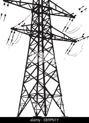 Diverse Collection of Transmission Tower Designs Electricity Pylons Power Grid Infrastructure Energy Stock Vector