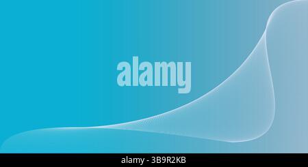 Light Blue Abstract Wave Background with Smooth Gradient and Minimal Flow Design Stock Vector
