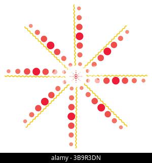 Dotted star with dots on a white background. Vector illustration. Stock Vector