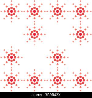 Seamless pattern with red hexagons on a white background Stock Vector