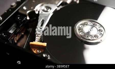 Computer HDD Hard Disk Drive. Computer Storage Memory close up Stock Photo