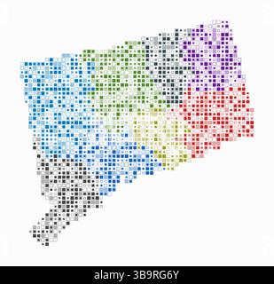 Square dots pattern map of Connecticut. Dotted pixel map with flag ...