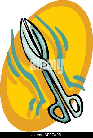 An abstract vector illustration shows a tool construction pliers tool in a cartoon style. Stock Vector