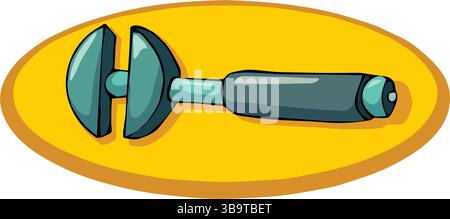 An abstract vector illustration shows a french key in cartoon style Stock Vector