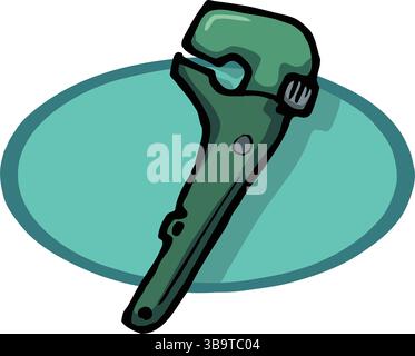 An abstract vector illustration shows a set of wrench tools in cartoon style Stock Vector