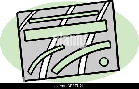 An abstract vector illustration shows a flat icon of stencil for architect in cartoon style Stock Vector