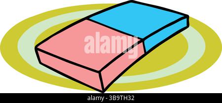 Isometric icon with pencil eraser 3d vector illustration Stock Vector
