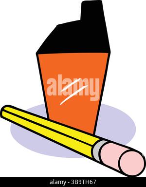 An abstract vector illustration shows a pencil sharpener in cartoon style Stock Vector