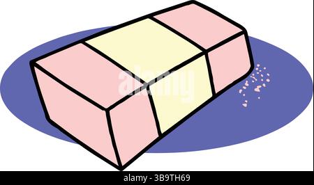 Isometric icon with pencil eraser 3d vector illustration Stock Vector
